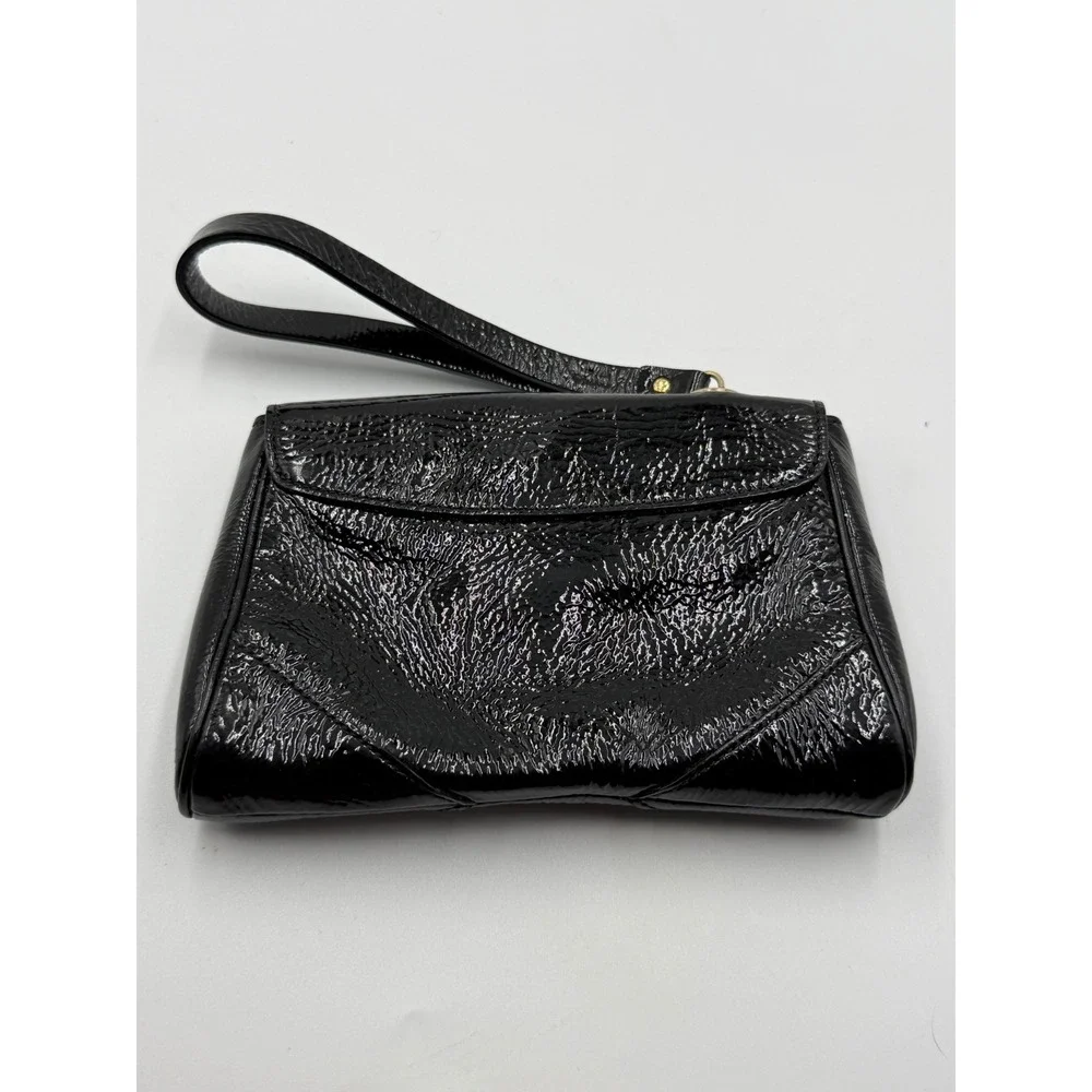 Kate Spade Black Patent Leather‎ Wristlet Clutch Y2K Indie Sleaze Bag